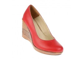 OFERTA  marimea 36, 37 - Pantofi dama, casual, din piele naturala rosie cu platforma de 7 cm  LP3550RED